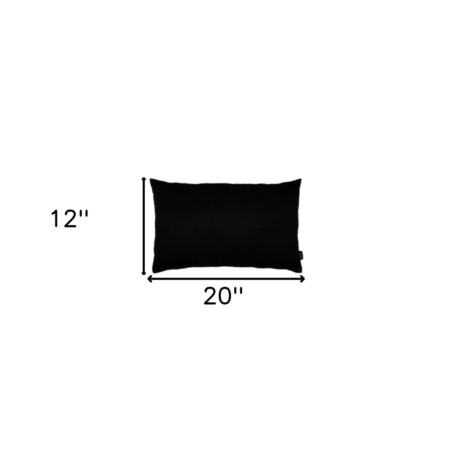 Set Of Two 12" X 20" Black Zippered Polyester Lumbar Pillow Cover