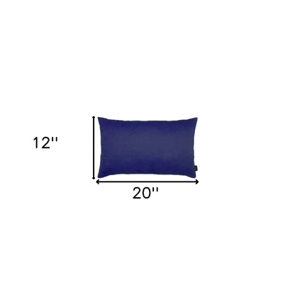 Set Of Two 12" X 20" Sapphire Blue Polyester Zippered Pillow Cover