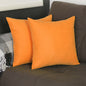 Set Of Two 20" X 20" Orange Polyester Zippered Pillow Cover