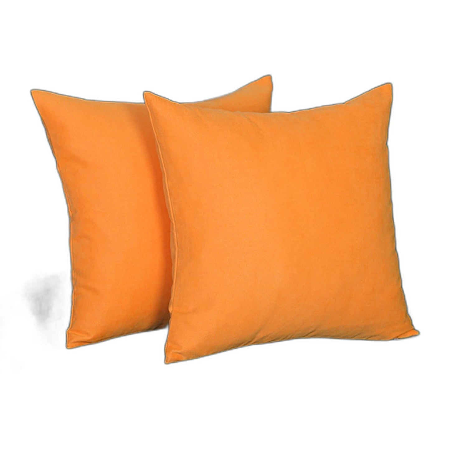 Set Of Two 20" X 20" Orange Polyester Zippered Pillow Cover