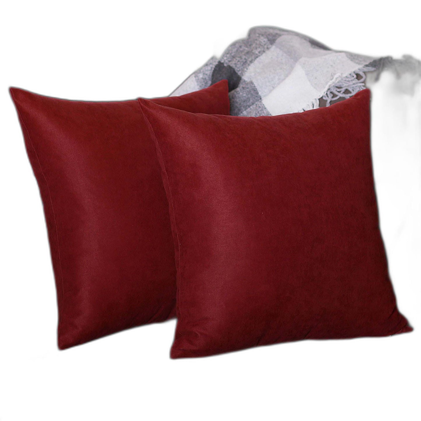 Set of Two Red Throw Pillow Cover