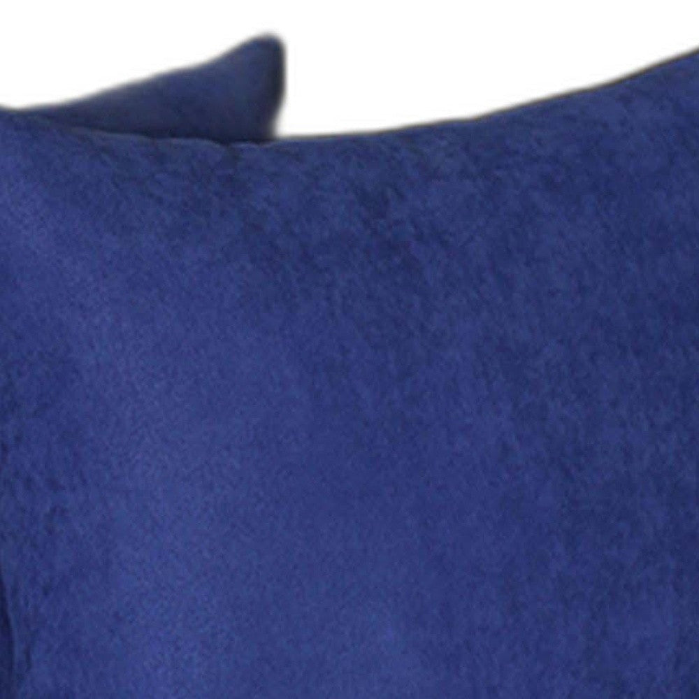 Set Of Two 20" X 20" Navy Blue Polyester Zippered Pillow Cover