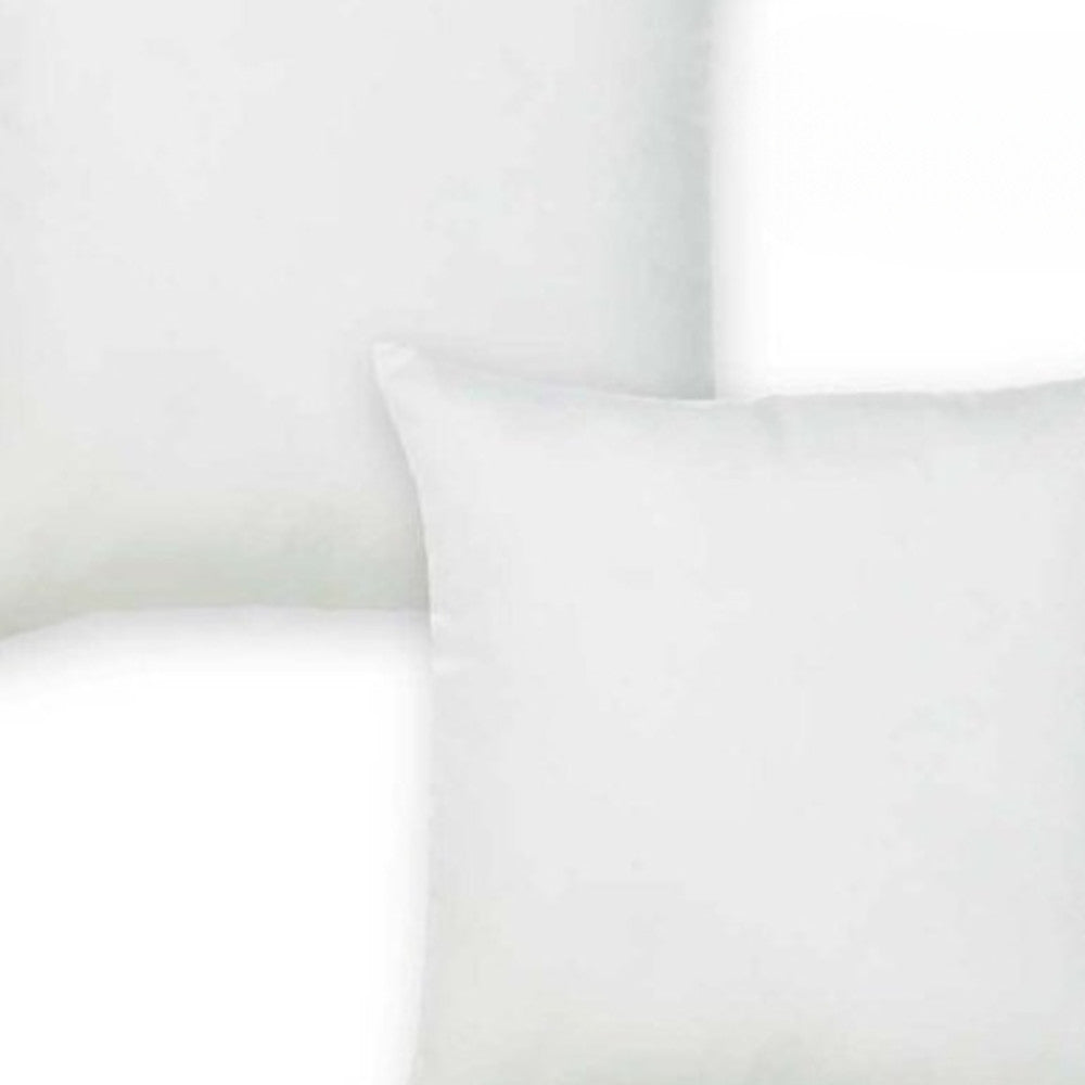 Set Of Two 22" X 22" White Polyester Zippered Pillow Cover