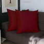 Set Of Two 22" X 22" Claret Red Polyester Zippered Pillow Cover