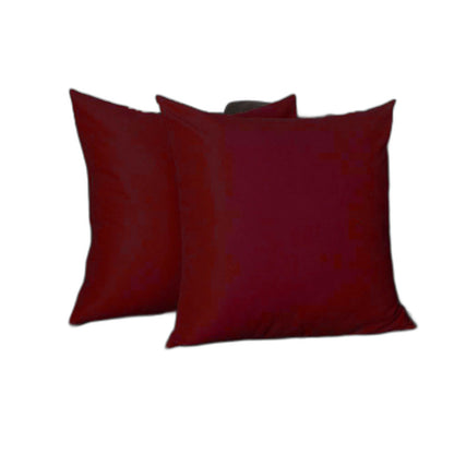 Set Of Two 22" X 22" Claret Red Polyester Zippered Pillow Cover