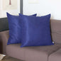 Set Of Two 22" X 22" Navy Blue Polyester Zippered Pillow Cover