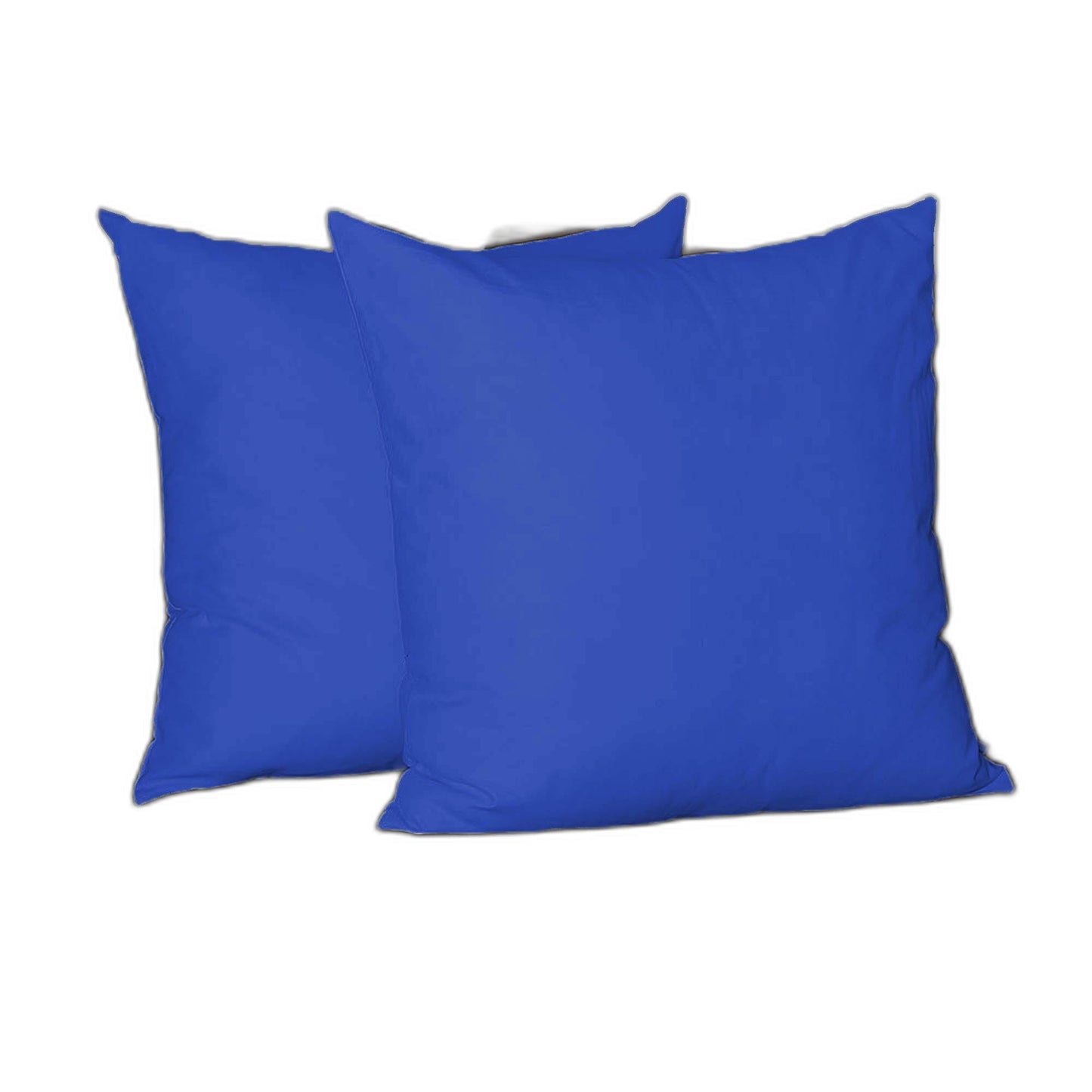 Set Of Two 22" X 22" Sapphire Blue Polyester Zippered Pillow Cover