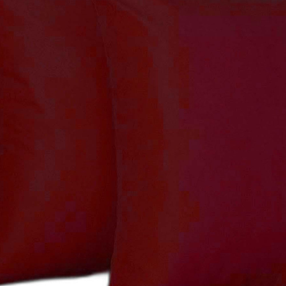 Set Of Two 26" X 26" Claret Red Polyester Zippered Pillow Cover