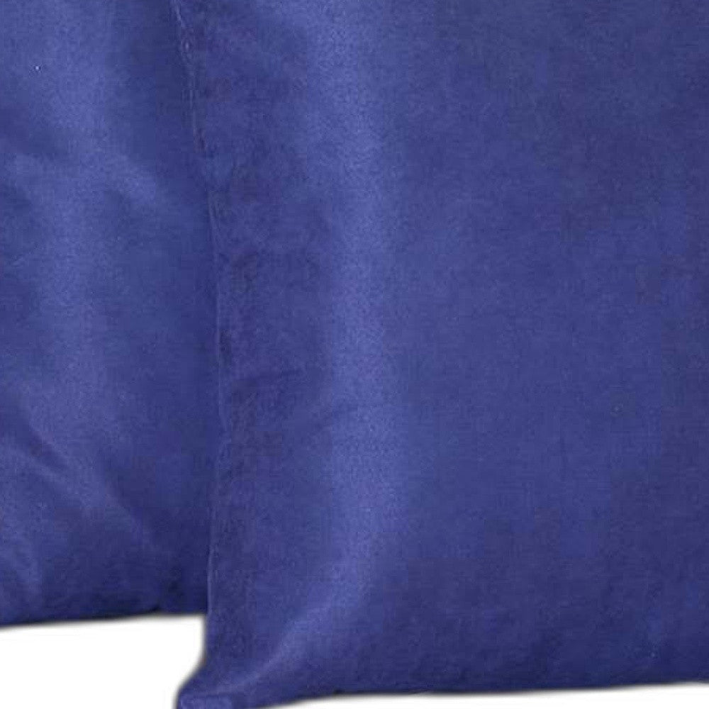 Set Of Two 26" X 26" Navy Blue Polyester Zippered Pillow Cover