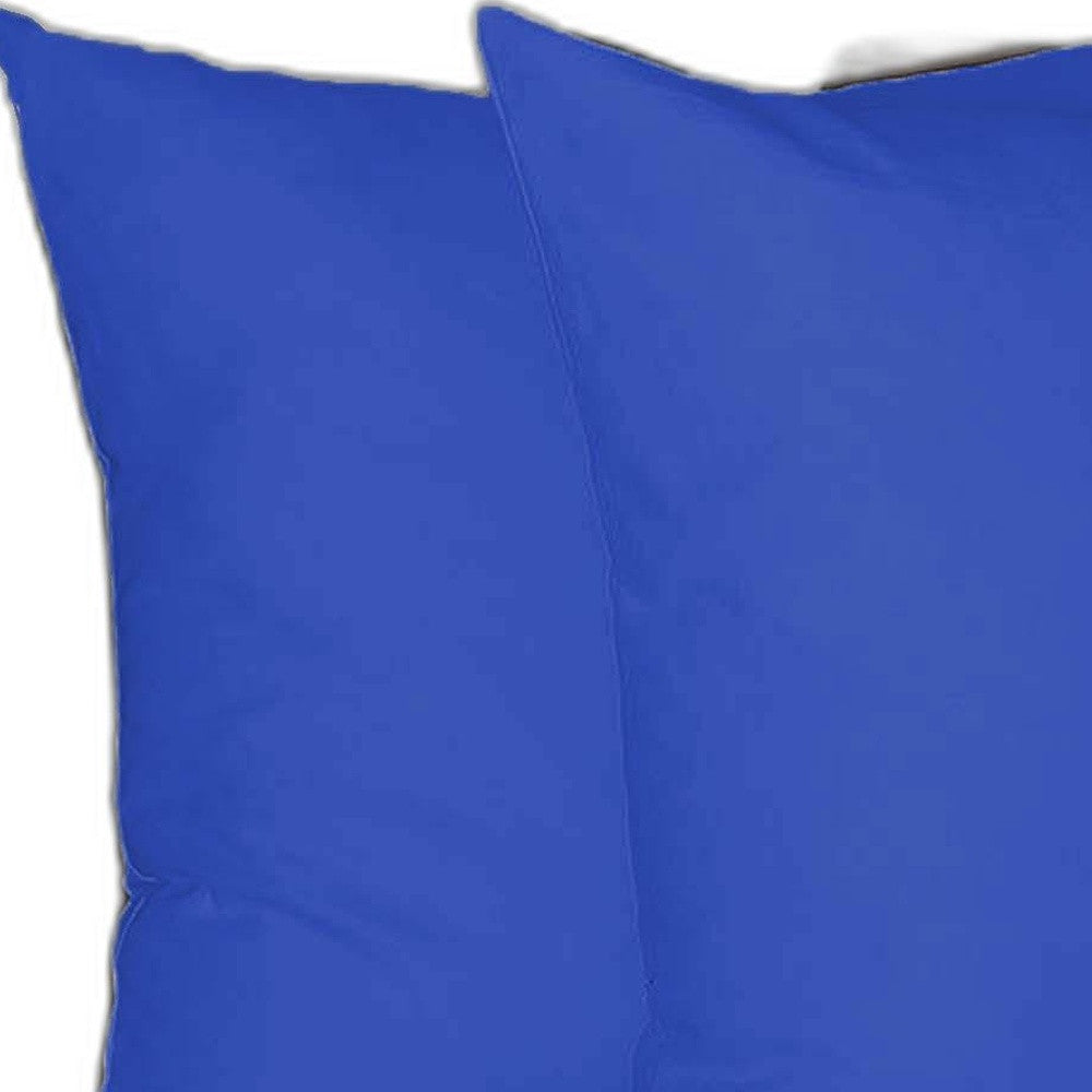 Set Of Two 26" X 26" Sapphire Blue Polyester Zippered Pillow Cover