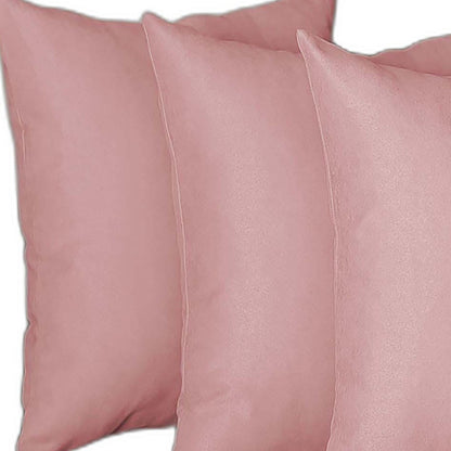 Set Of Four 18" X 18" Light Pink Polyester Zippered Pillow Cover