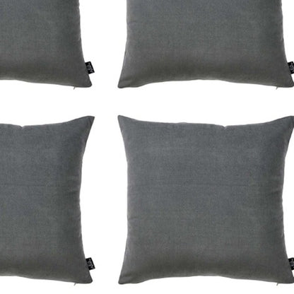 Set of Four Gray Throw Pillow Cover