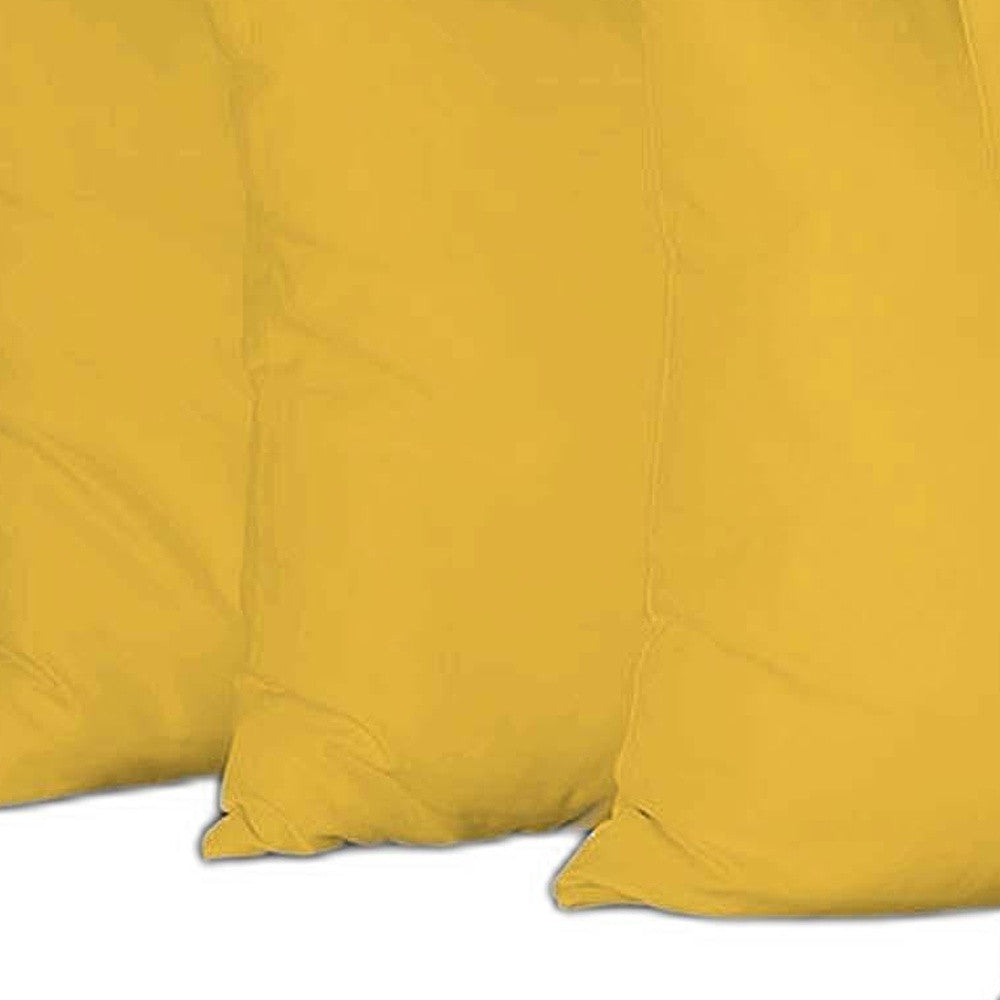 Set Of Four 26" X 26" Yellow Polyester Zippered Pillow Cover