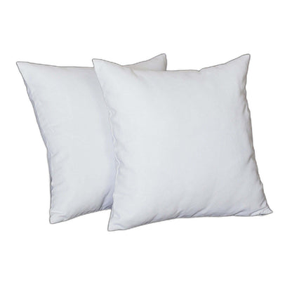 Set Of Two 16" X 16" White Polyester Zippered Pillow Cover