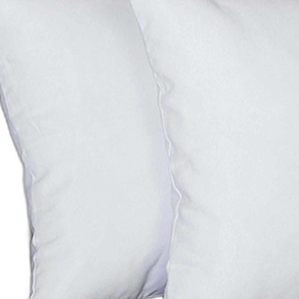 Set Of Two 16" X 16" White Polyester Zippered Pillow Cover