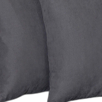 Set Of Two 16" X 16" Gray Polyester Zippered Pillow Cover