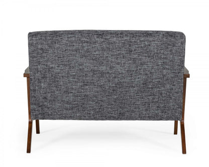 44" Gray And Brown Loveseat