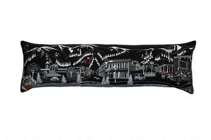 46" Black Aspen Nighttime Skyline Lumbar Decorative Pillow