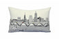 25" White Cleveland Daylight Skyline Lumbar Decorative Pillow