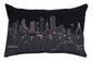 25" Black Dallas Nighttime Skyline Lumbar Decorative Pillow