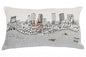 25" White Fort Worth Daylight Skyline Lumbar Decorative Pillow