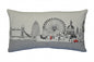 25" White London Daylight Skyline Lumbar Decorative Pillow