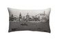 25" White Los Angeles Daylight Skyline Lumbar Decorative Pillow