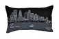 25" Black Minneapolis Nighttime Skyline Lumbar Decorative Pillow