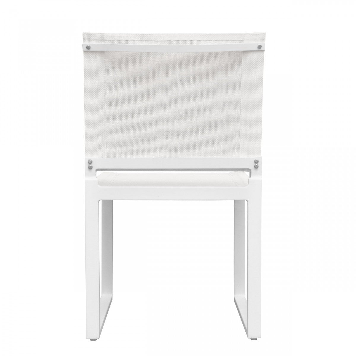 Set of Two 20" White Aluminum Indoor Outdoor Dining Chair