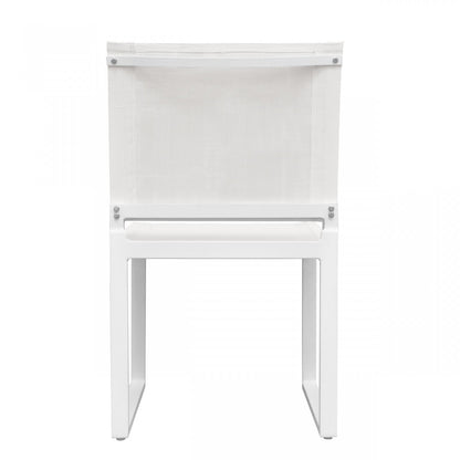 Set of Two 20" White Aluminum Indoor Outdoor Dining Chair