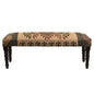 47" Shades of Brown Black Leg Southwest Upholstered Bench