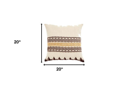 20" Brown and White Bear Acrylic Throw Pillow Cover