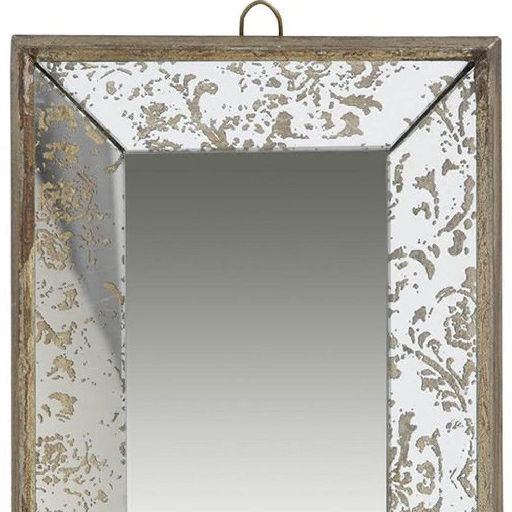 12" Silver Metal Framed Accent Mirror