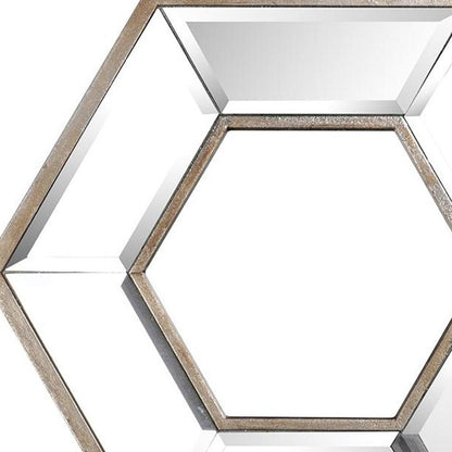 12" Silver Hexagon Wall Mounted Accent Mirror