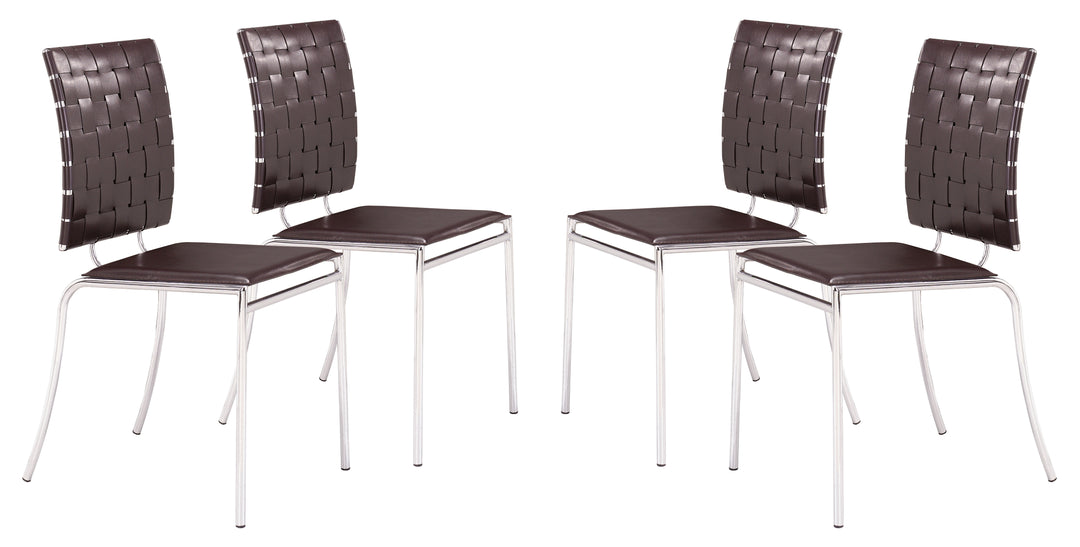 Criss Cross Dining Chair (Set of 4) Espresso