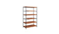 70" Brown and Black Metal Six Tier Etagere Bookcase