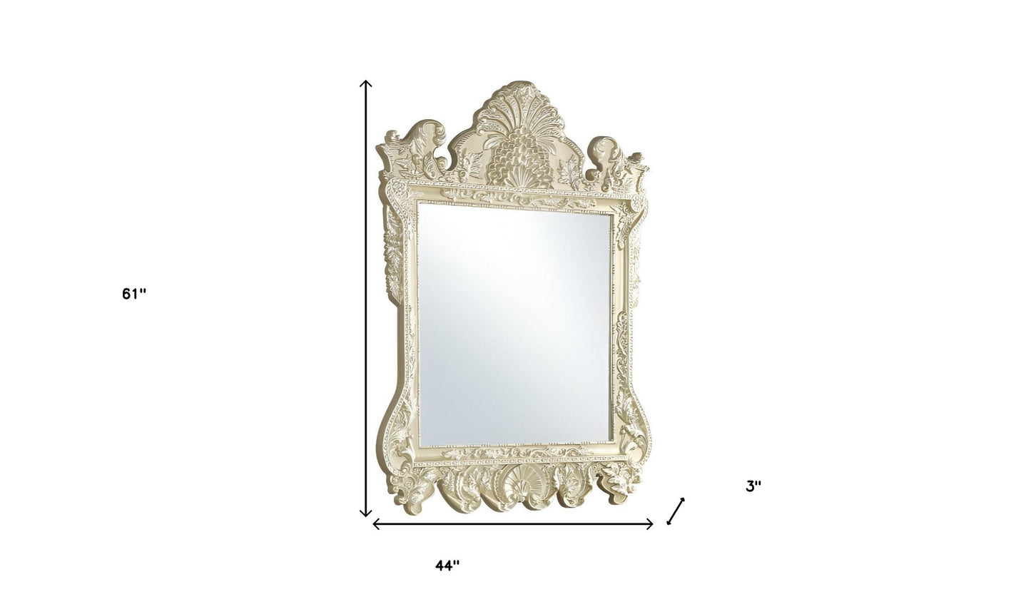 61" Champagne Silver Finish Irregular Dresser Mirror