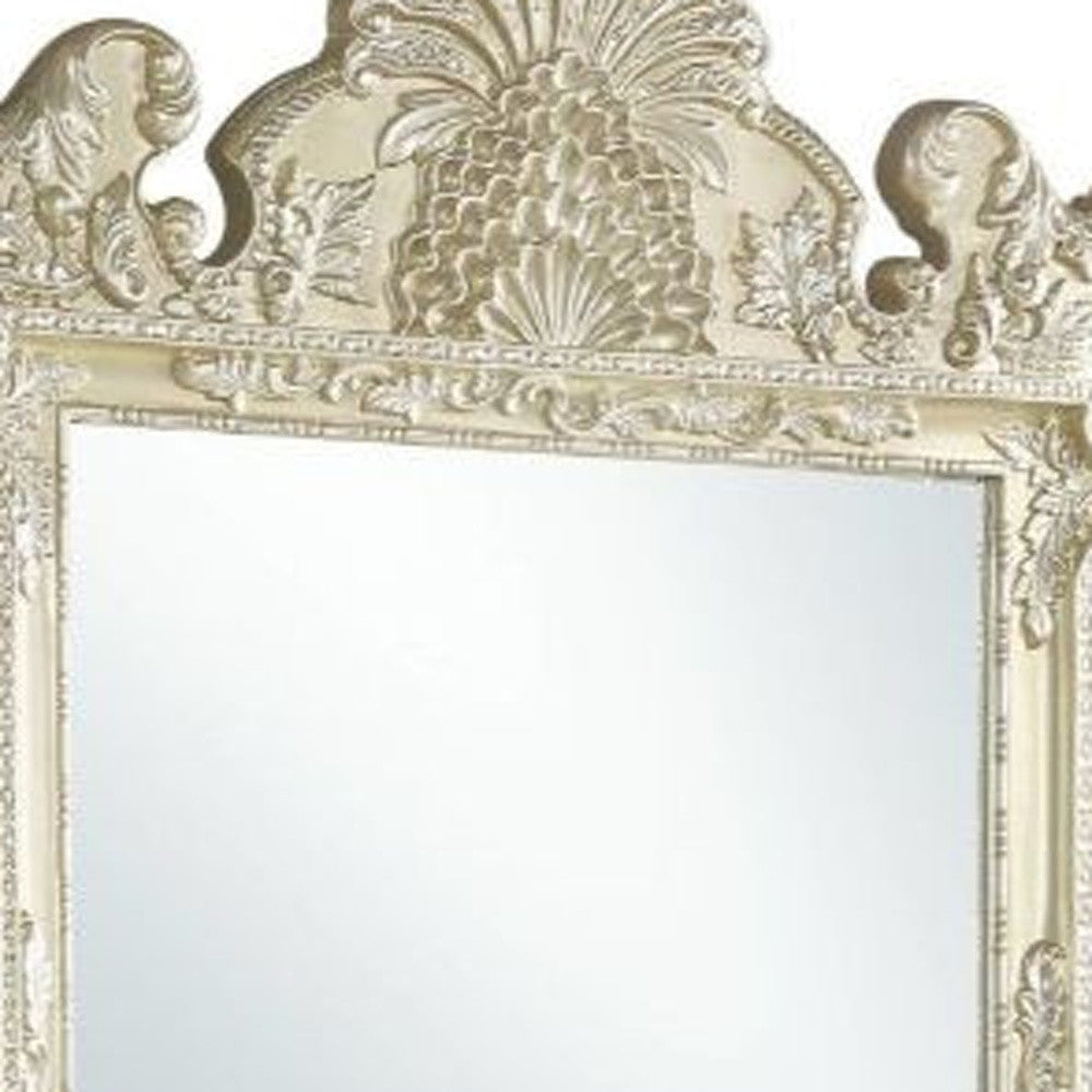 61" Champagne Silver Finish Irregular Dresser Mirror