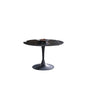 47" Black Rounded Ceramic And Metal Pedestal Base Dining Table