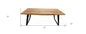 84" Natural And Black Solid Wood And Iron Sled Base Dining Table