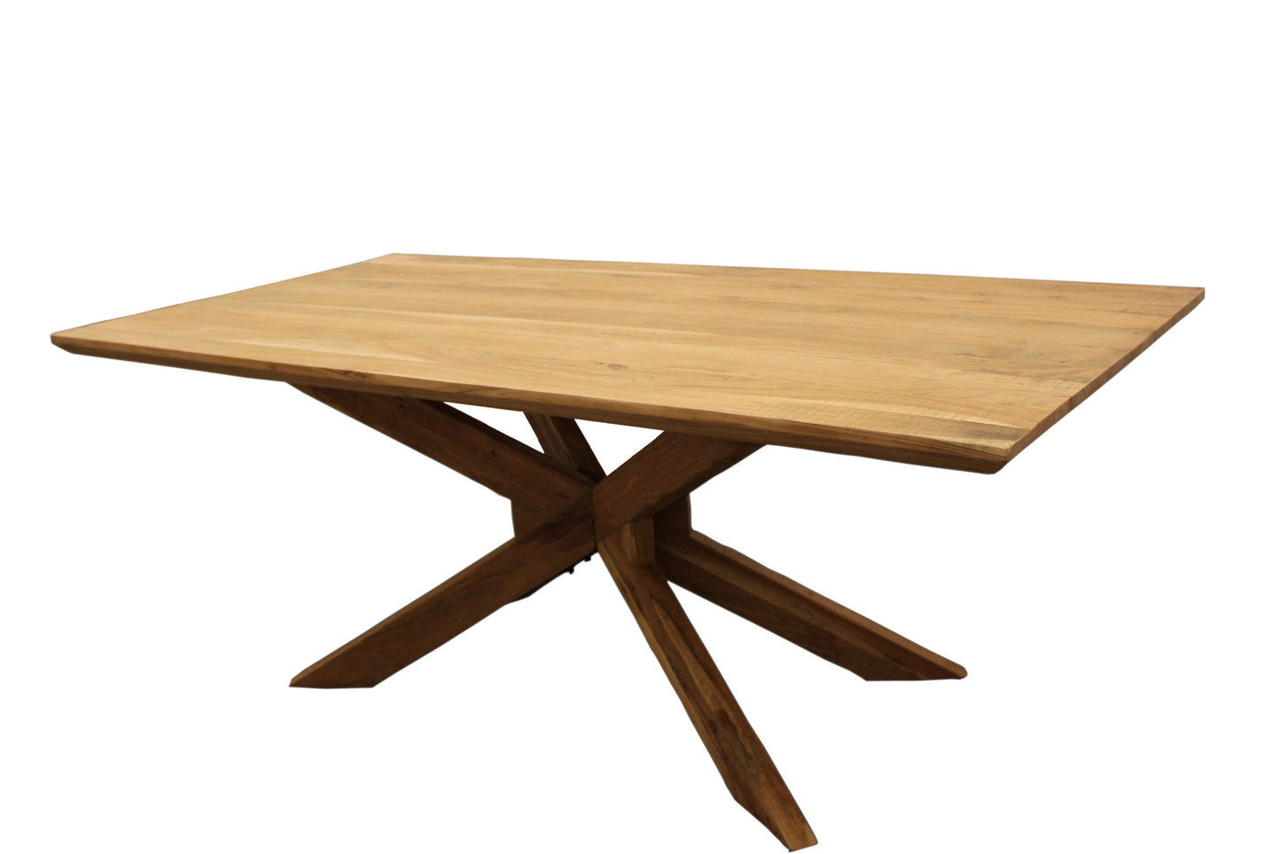 79" Natural Solid Wood Pedestal Base Dining Table