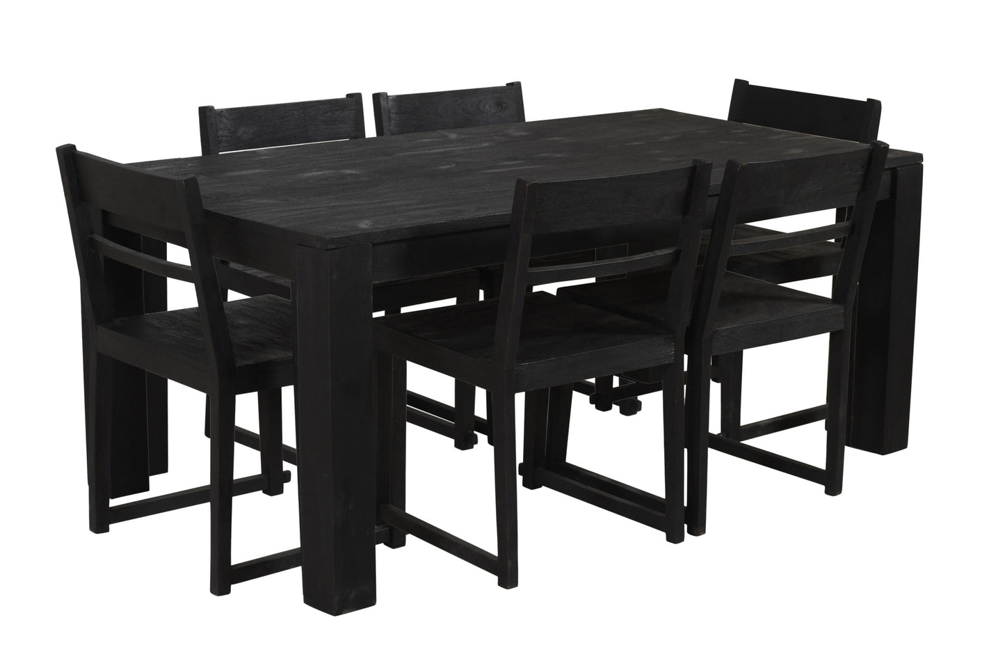 72" Dark Gray Solid Wood Dining Table