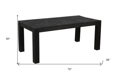 72" Dark Gray Solid Wood Dining Table