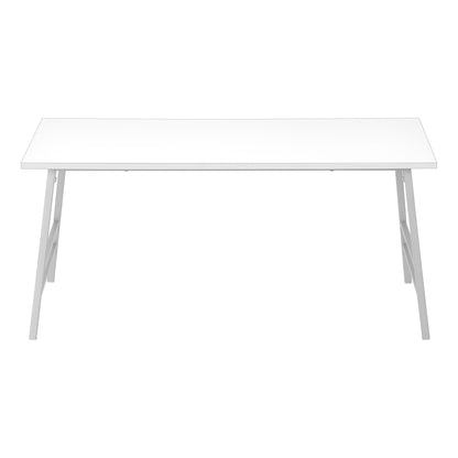 40" White And Silver Metal Coffee Table