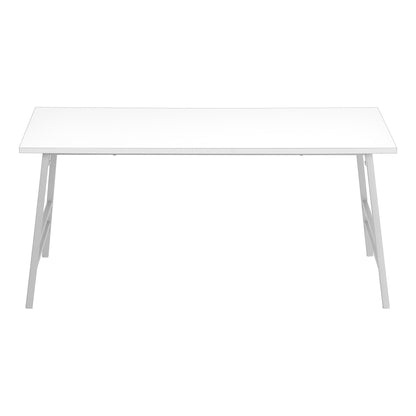 40" White And Silver Metal Coffee Table