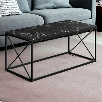 41" Black Metal Coffee Table