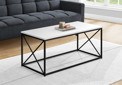 41" White Metal Coffee Table