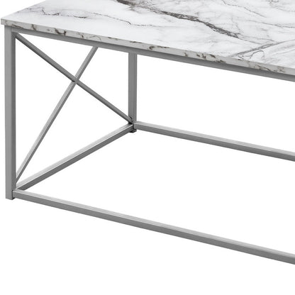 Set of Three 42" White Metal Coffee Table