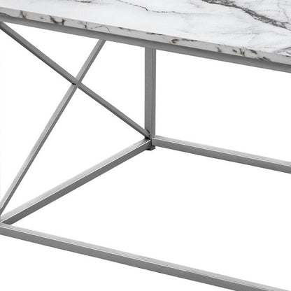 Set of Three 42" White Metal Coffee Table