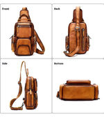 Load image into Gallery viewer, Men&#39;s Casual First Layer Cowhide Small Crossbody Chest Bag
